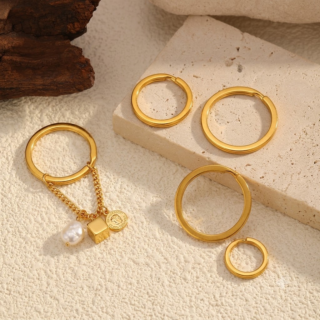 Jewelry Making A Ring - 10 buah Cincin Kunci Bulat Datar