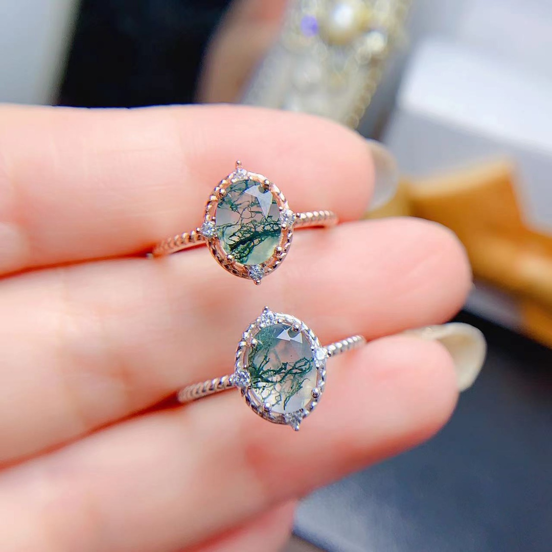 Jewelry Making University - Cincin batu alam lumut air laut,