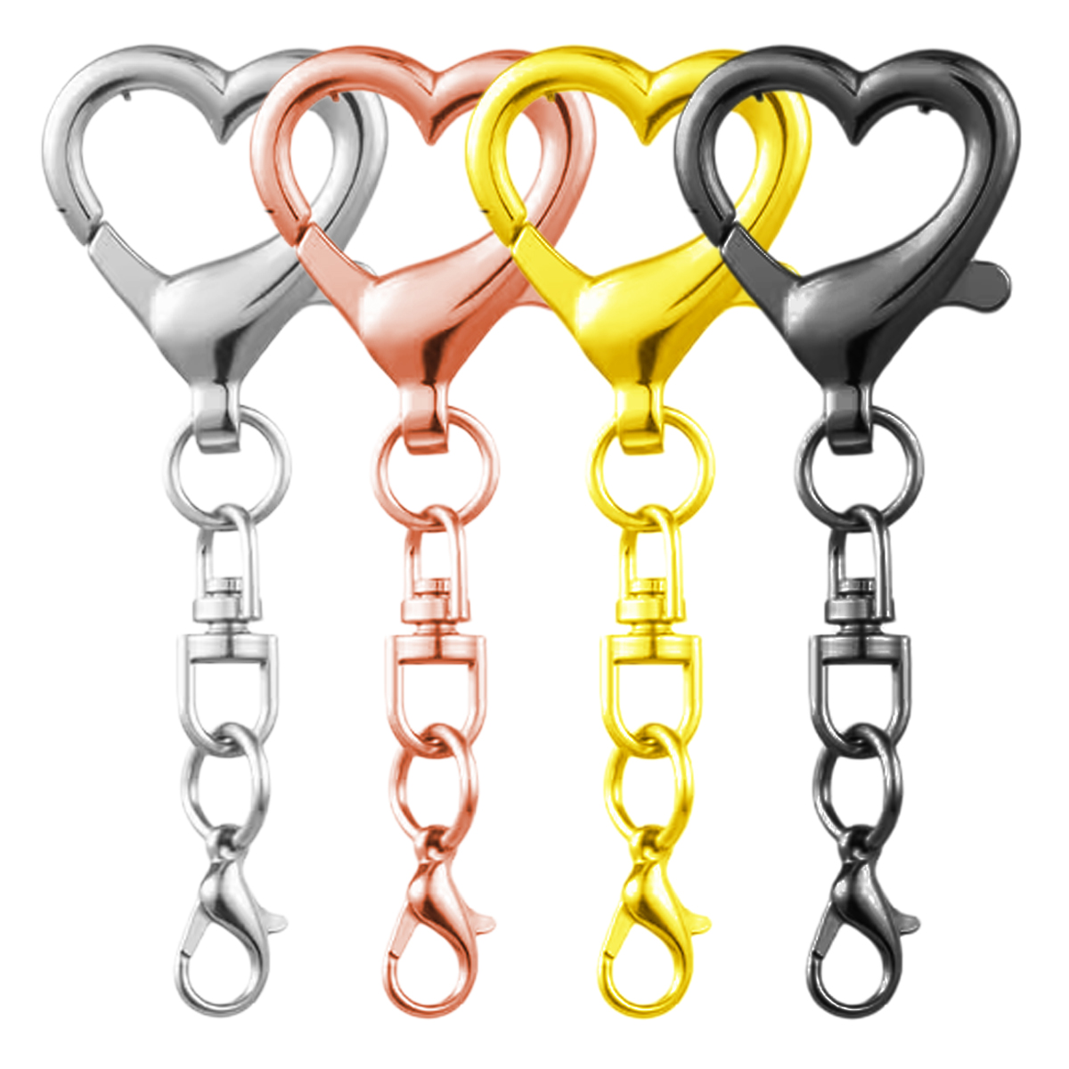 Jewelry Making Class - 5/15/30Pcs Klip Gantungan Bentuk Hati dengan