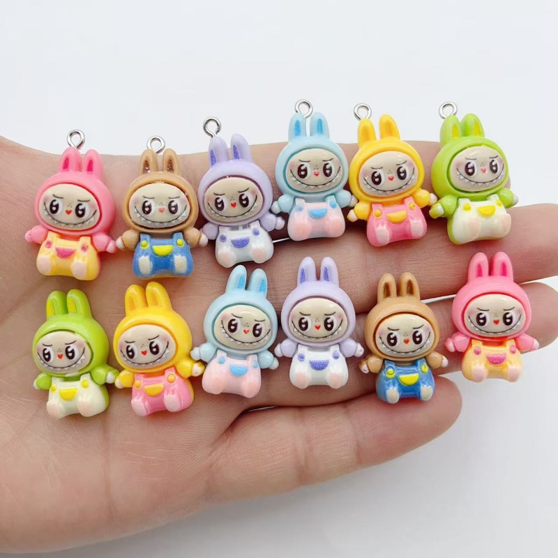 Jewelry Making Parts - 10Pcs Gantungan Resin Rumah Stroberi Kelinci