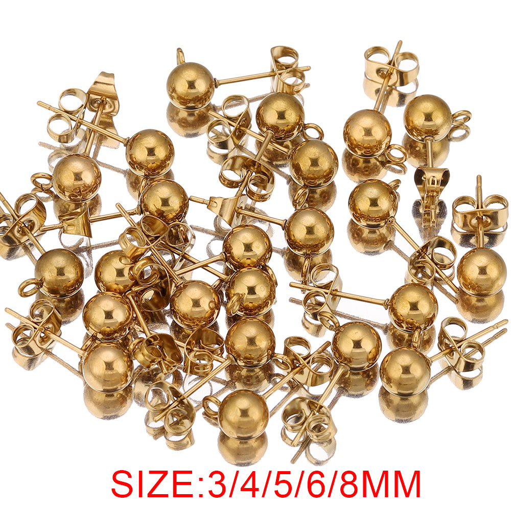 20 pcs Anting Tusuk Bola Bulat - Jewelry Making Supplies Wholesale ulasan dan harga